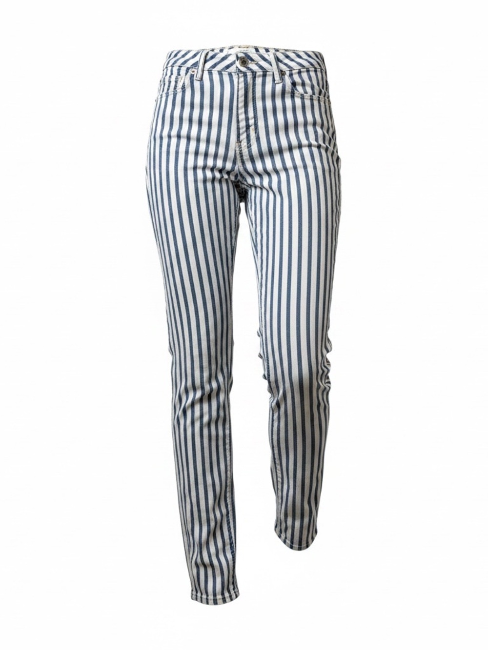 Aeropostale Ashley Ultra Skinny Women's Blue and White Striped Jeans